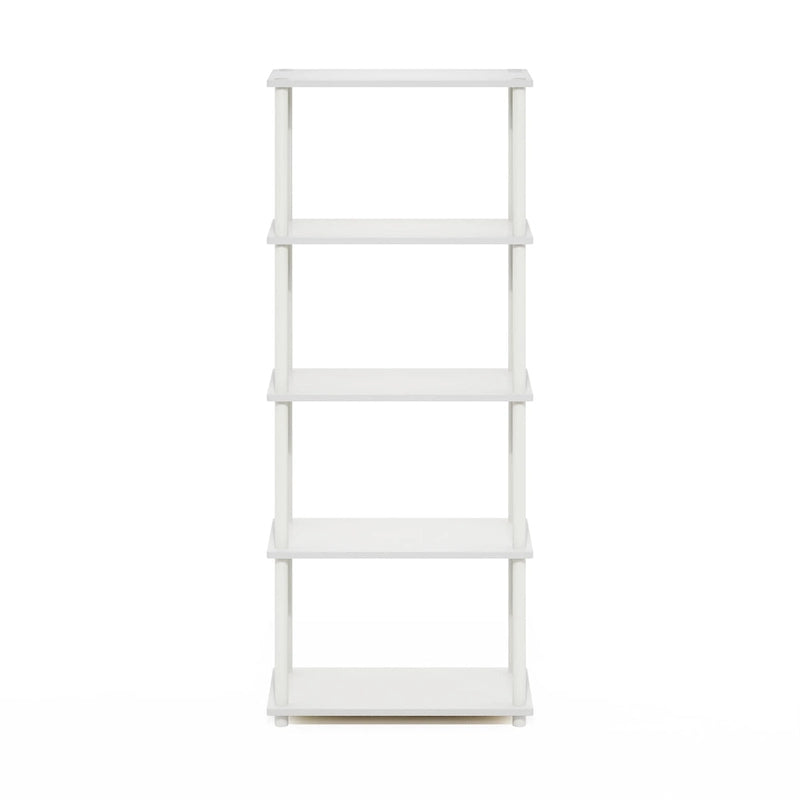Libreria a 5 ripiani, vari colori, montaggio a 1 persona — Tubo di plastica e MDF