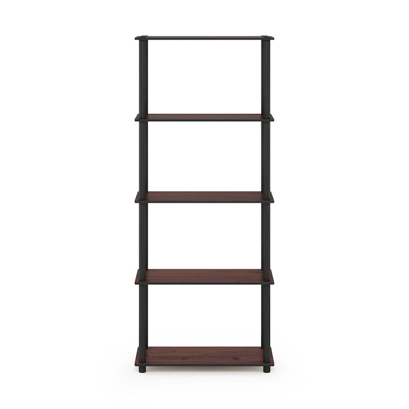Libreria a 5 ripiani, vari colori, montaggio a 1 persona — Tubo di plastica e MDF