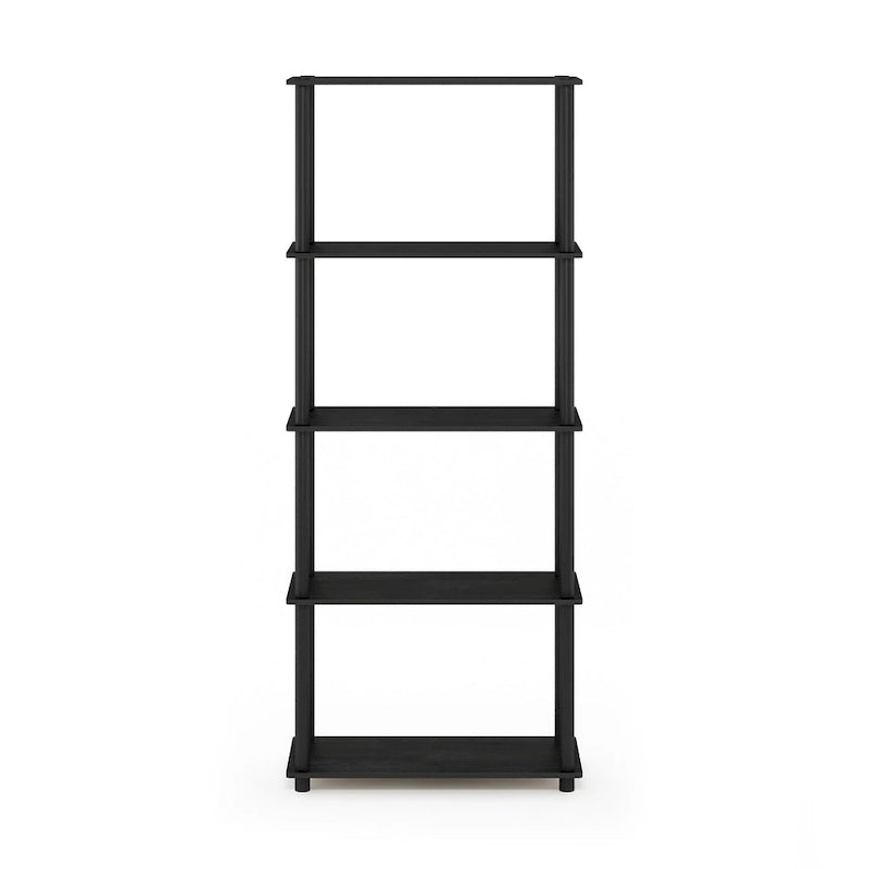 Libreria a 5 ripiani, vari colori, montaggio a 1 persona — Tubo di plastica e MDF