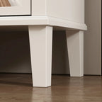 Comodino a specchio a 3 cassetti, Bianco e oro, Singolo