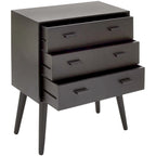 Cassettiera Nera Moderna Mid-Century a 3 Cassetti