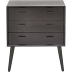 Cassettiera Nera Moderna Mid-Century a 3 Cassetti