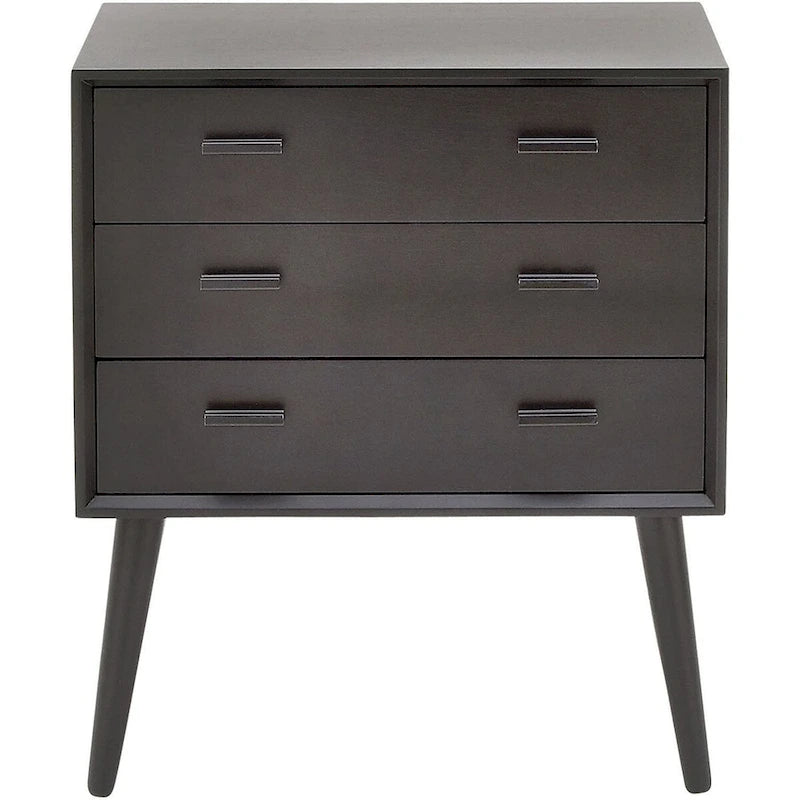Cassettiera Nera Moderna Mid-Century a 3 Cassetti