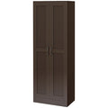 Armadietto da stoccaggio alto 175 cm, bianco/marrone, stile moderno, ante a chiusura ammortizzata, 3 ripiani regolabili, montaggio a 1 persona