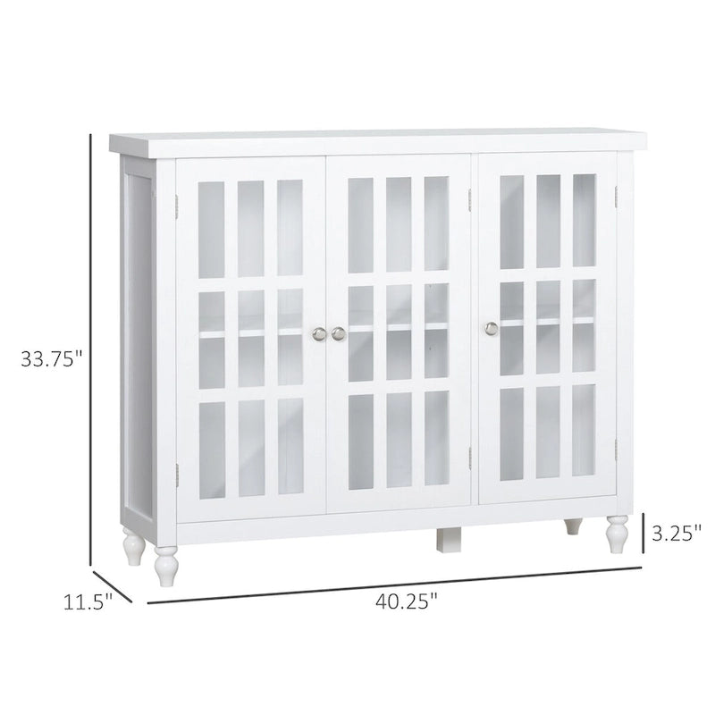 Armadietto da stoccaggio alto 175 cm, bianco/marrone, stile moderno, ante a chiusura ammortizzata, 3 ripiani regolabili, montaggio a 1 persona