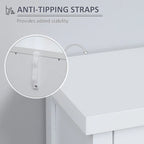 Armadietto da stoccaggio alto 175 cm, bianco/marrone, stile moderno, ante a chiusura ammortizzata, 3 ripiani regolabili, montaggio a 1 persona