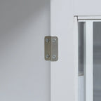 Armadietto da stoccaggio alto 175 cm, bianco/marrone, stile moderno, ante a chiusura ammortizzata, 3 ripiani regolabili, montaggio a 1 persona