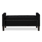 Panca contenitore trapuntata in velluto nero / grigio / beige / blu scuro, seduta singola