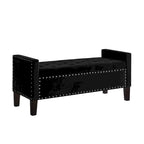 Panca contenitore trapuntata in velluto nero / grigio / beige / blu scuro, seduta singola