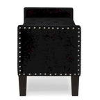 Panca contenitore trapuntata in velluto nero / grigio / beige / blu scuro, seduta singola