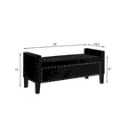 Panca contenitore trapuntata in velluto nero / grigio / beige / blu scuro, seduta singola
