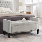 Panca contenitore trapuntata in velluto nero / grigio / beige / blu scuro, seduta singola