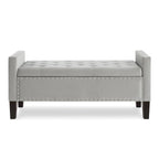 Panca contenitore trapuntata in velluto nero / grigio / beige / blu scuro, seduta singola
