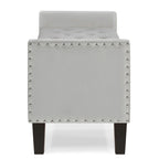 Panca contenitore trapuntata in velluto nero / grigio / beige / blu scuro, seduta singola