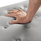 Panca contenitore trapuntata in velluto nero / grigio / beige / blu scuro, seduta singola