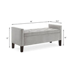 Panca contenitore trapuntata in velluto nero / grigio / beige / blu scuro, seduta singola
