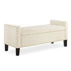 Panca contenitore trapuntata in velluto nero / grigio / beige / blu scuro, seduta singola