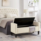 Panca contenitore trapuntata in velluto nero / grigio / beige / blu scuro, seduta singola