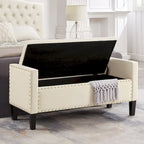 Panca contenitore trapuntata in velluto nero / grigio / beige / blu scuro, seduta singola