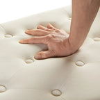 Panca contenitore trapuntata in velluto nero / grigio / beige / blu scuro, seduta singola