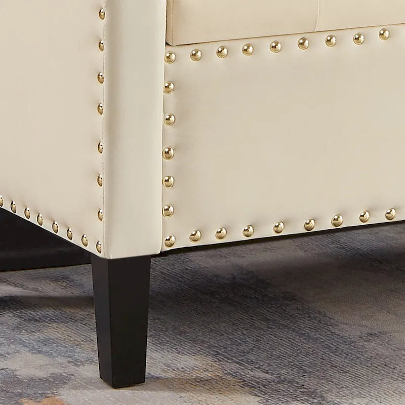 Panca contenitore trapuntata in velluto nero / grigio / beige / blu scuro, seduta singola