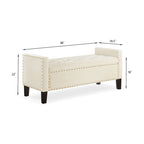 Panca contenitore trapuntata in velluto nero / grigio / beige / blu scuro, seduta singola
