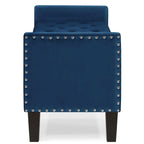 Panca contenitore trapuntata in velluto nero / grigio / beige / blu scuro, seduta singola