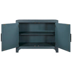 Madia 2 ante bianco/blu/grigio anticato con ripiano regolabile
