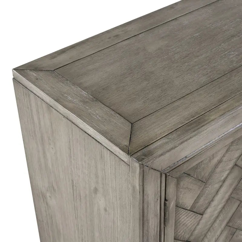 Madia 2 ante bianco/blu/grigio anticato con ripiano regolabile