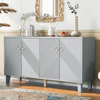 Mobile credenza nero/argento a 2 ante, 152 cm, motivo geometrico