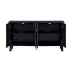 Mobile credenza nero/argento a 2 ante, 152 cm, motivo geometrico