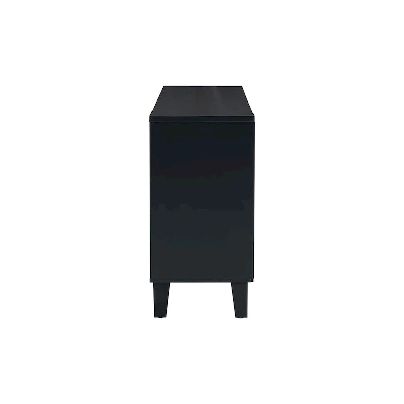 Mobile credenza nero/argento a 2 ante, 152 cm, motivo geometrico
