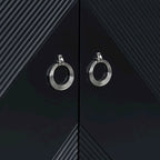 Mobile credenza nero/argento a 2 ante, 152 cm, motivo geometrico