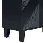 Mobile credenza nero/argento a 2 ante, 152 cm, motivo geometrico