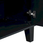 Mobile credenza nero/argento a 2 ante, 152 cm, motivo geometrico