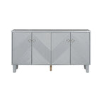 Mobile credenza nero/argento a 2 ante, 152 cm, motivo geometrico
