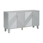 Mobile credenza nero/argento a 2 ante, 152 cm, motivo geometrico