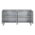 Mobile credenza nero/argento a 2 ante, 152 cm, motivo geometrico