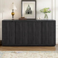 Madia a 4 ante, impiallacciatura di frassino, nero/blu navy, assemblaggio a 1 persona