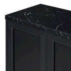 Credenza a 4 ante in stile moderno grigio/nero con ripiani regolabili