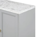 Credenza a 4 ante in stile moderno grigio/nero con ripiani regolabili