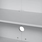 Credenza a 4 ante in stile moderno grigio/nero con ripiani regolabili