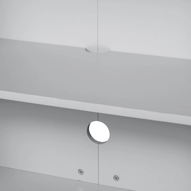Credenza a 4 ante in stile moderno grigio/nero con ripiani regolabili