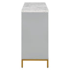 Credenza a 4 ante in stile moderno grigio/nero con ripiani regolabili