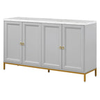 Credenza a 4 ante in stile moderno grigio/nero con ripiani regolabili