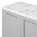 Credenza a 4 ante in stile moderno grigio/nero con ripiani regolabili