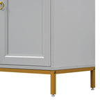 Credenza a 4 ante in stile moderno grigio/nero con ripiani regolabili