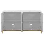 Credenza a 4 ante in stile moderno grigio/nero con ripiani regolabili