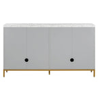 Credenza a 4 ante in stile moderno grigio/nero con ripiani regolabili