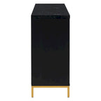 Credenza a 4 ante in stile moderno grigio/nero con ripiani regolabili